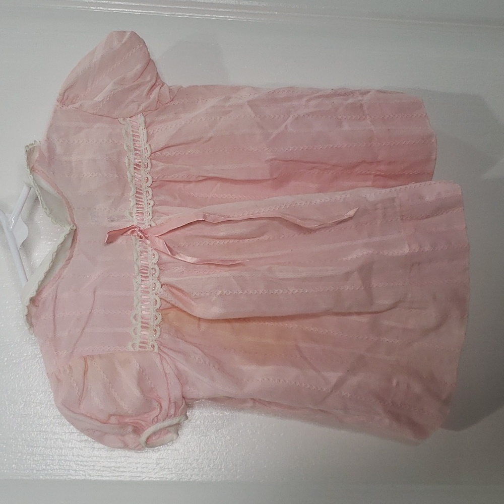 Vintage 1980s Haddad Brothers Pink Dress Size 12 Months
